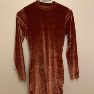 Velvet Long Sleeved Mini Dress
